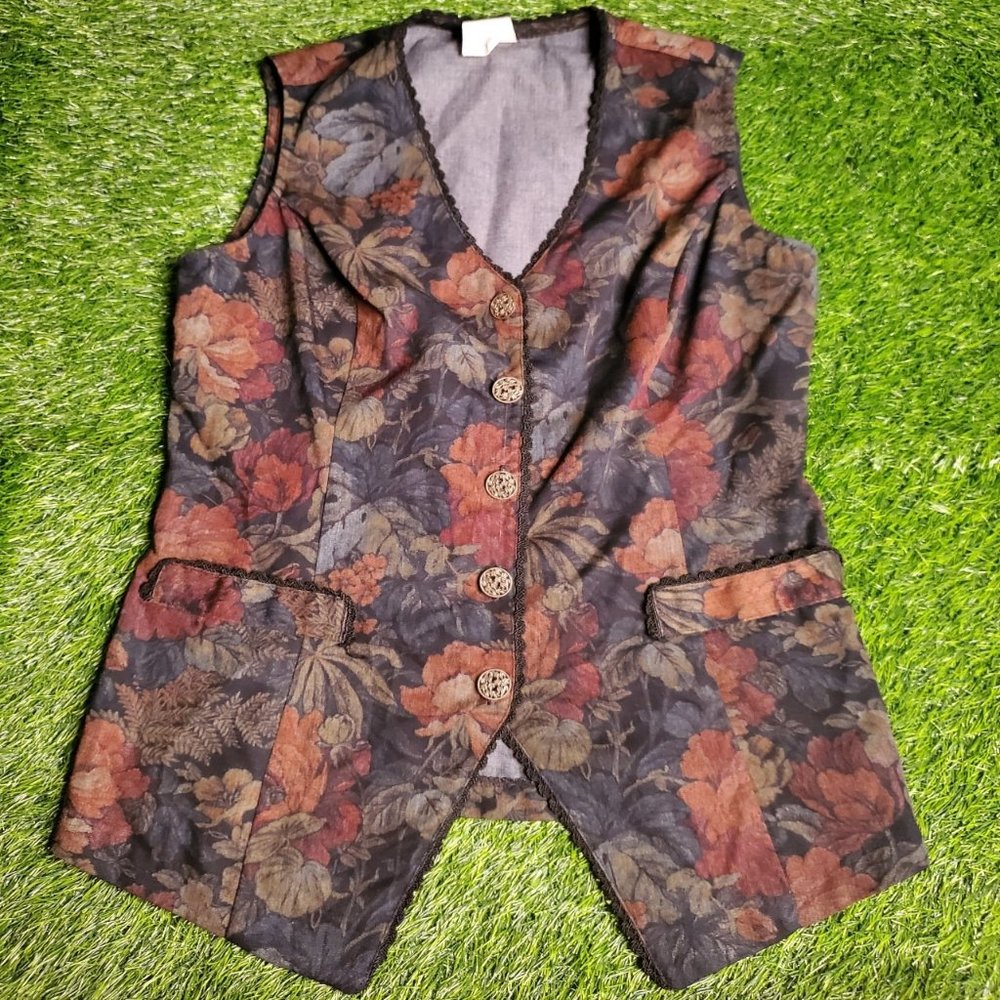 Judy Knapp Floral 90s Vest